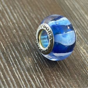 Pandora Charm Blue & White Murano Glass